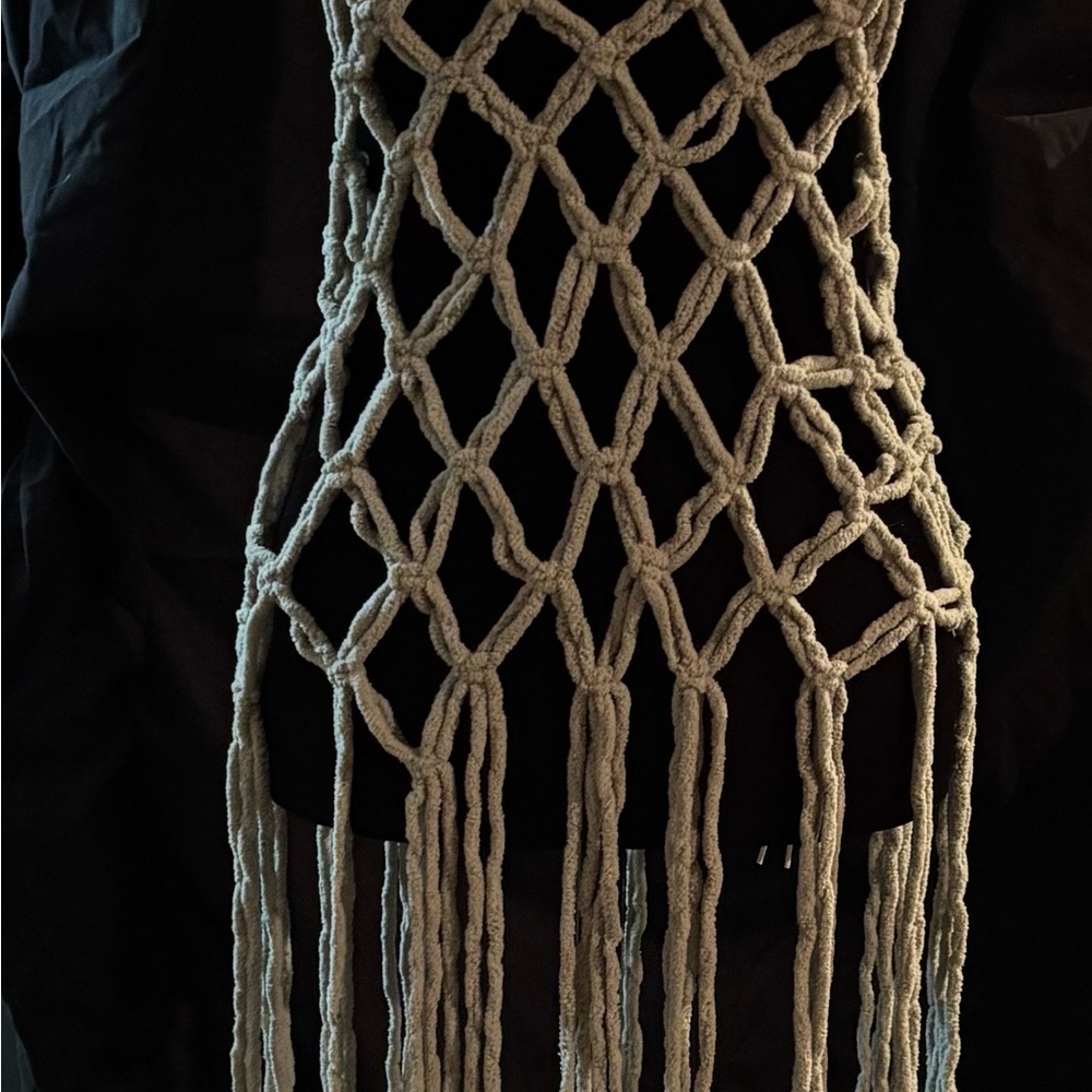Hand Crafted Beige Macramé Dress